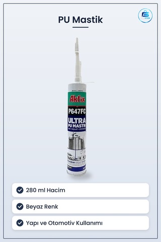 Pu Mastik Silikon Beyaz 280 Ml Yapı İnşaat Ve Otomotiv Kullanımın