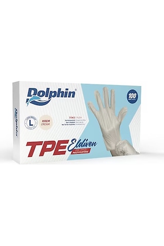 Dolphin Tpe Eldiven Krem L 100 Lü 10 Paket