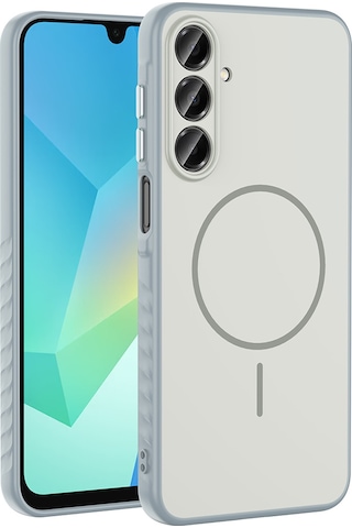 Galaxy Uyumlu A16 Kılıf M-safe Şarj Özellikli Zore Tea Kapak - Gümüş Gümüş
