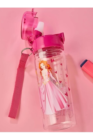 Pembe Presnes Suluk 500 Ml - Çocuk Suluk, Matara, Pipetli Suluk, Askılı Suluk Kızlı Matara