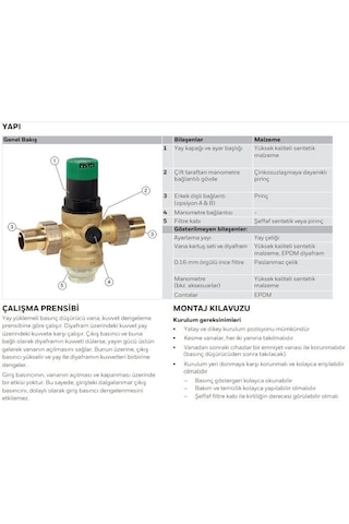 D06f-1/2a Honeywell Su Basınç Düşürücü Maks. 16 Bar - Filtreli