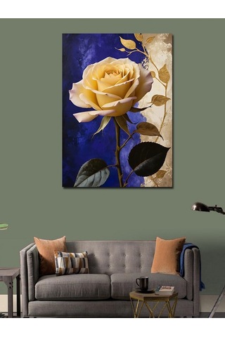 Kanvas Tablo Altın Sarı Gül 70cmx100cm