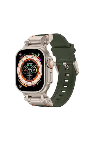E2m Apple Watch 42-44-45-46-49mm Krd-32 Deri Kordon Yeşil