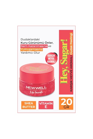 New Well Hey Sugar Karışık Meyve Aromalı Dudak Peelingi 20 G