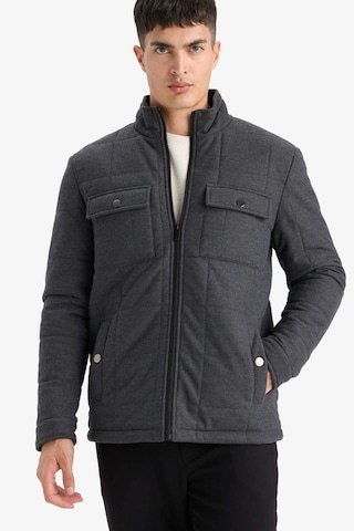Defacto Slim Fit Dar Kesim Dik Yaka Astarlı Fermuarlı Cepli Kışlık Şişme Penye Mont E7888ax25auar167 Antrasit