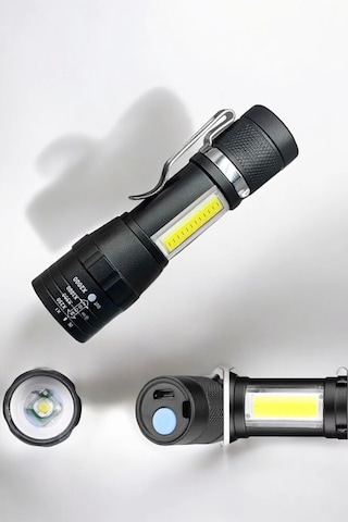 El Feneri Led Usb Şarjlı Zoom Mini Led Işık Acil Durum Feneri Çok Renkli