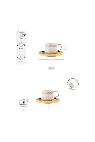 Karaca  Verde 6 Kişilik Kahve Fincan Takımı 100 ml