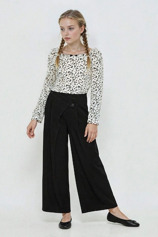 Defacto Kız Çocuk Baggy Fit Geniş Bol Paça Gabardin Pantolon G1622a825aubk59 Siyah