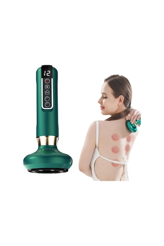 Geeksen 12 Hız Şarjlı El Tipi Vakumlu Masaj Aleti - Derin Kas Rahatlatma Yeşil