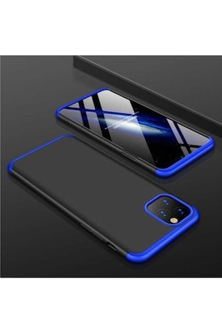 Apple Uyumlu iPhone 11 Pro Kılıf Zore Ays Kapak Siyah-Mavi
