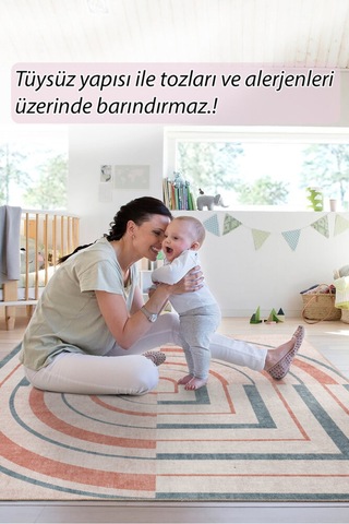 Foldy Modern Desenli Dokuma Taban Dekoratif Renkli Halı Fl 41 Çok Renkli