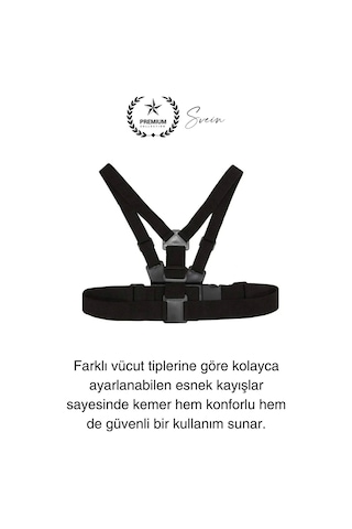 Premium Ayarlanabilir Göğüse Sabitlenen Spor Aksiyon Kamerası Kemeri Video Görüntü Çekim Ekipmanı Diğer