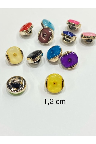 Bebek Düğmesi / Metalize Plastik Düğme / 1,2 Cm / 10 Adet /02728 / - Koyu Turkuaz