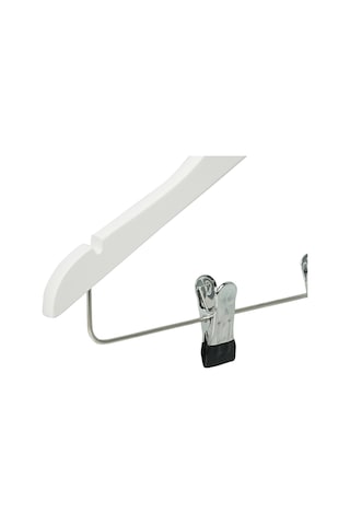Nyn Ahşap 3-7 Yaş KS/Mandallı Çocuk Askısı Beyaz Renk 4 Adet