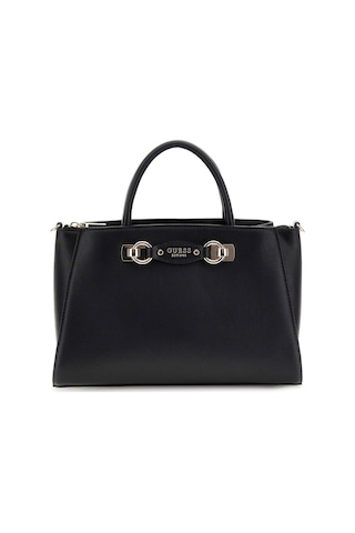 Kadın Metal Aksesuarlı Yapılandırılmış El Çantası - Siyah Siyah