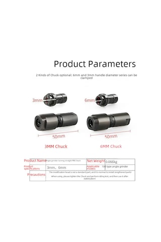 Xiyyadms Açımlıçiftli Elektrikli Taşlama Dönüştürücü Kafa - 3/6mm Mandrenli Uyarlanabilir Uç Parça Seti Açımlıçiftlere Uygun