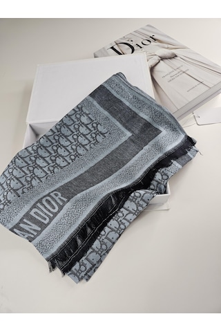 Cd Desen Kaşmir İpek Şal Silk Scarfs Hijab İthal Ürün Füme