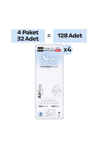 Sleepy Bio Natural Premium Plus Airbag Comfort Ultra Paket Külot Bez 6 Numara Xlarge 128 Adet