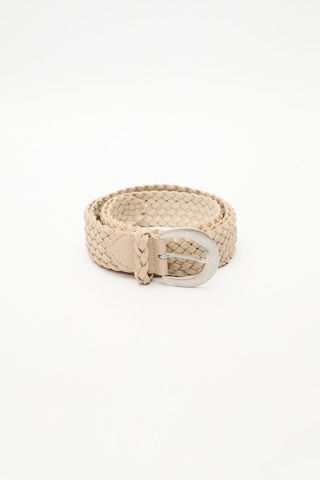 Örgü Deri Tokalı Kemer Bej Bej