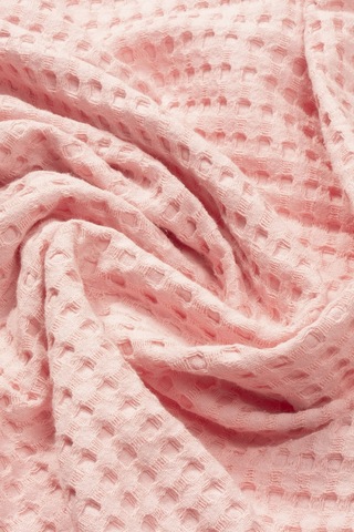 Vionel Home Pamuklu Waffle Desen Ponponlu Çift Kişilik Pike Pembe