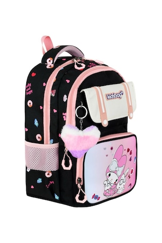 My Melody Baskılı Ortopedik Su Geçirmez Okul Çantası Termal Beslenme Ve Kalemlik Seti Siyah
