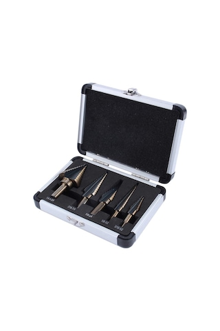 Adım Matkap, 5 Adet. Klasik Titanyum Kademeli Matkap Seti Metal