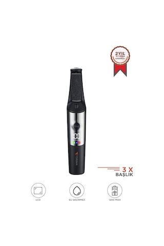 Şarjlı Lcd Ekranlı 3 Başlıklı Su Geçirmez Ayak Törpü Cihazı Bcm-1140t Siyah