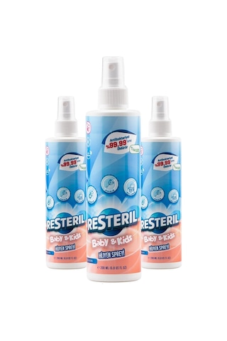 Resteril Doğal Alkolsüz Bebek Dezenfektan Su Bazlı Çocuk Alanı Spreyi 600 ML