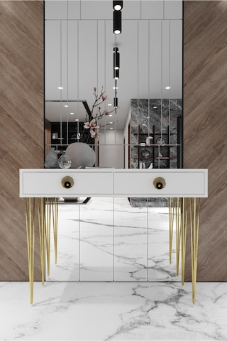 Tocco 1038 Naz 2 Çekmeceli Dekoratif Lüx Dresuar-beyaz Gold Altın - Beyaz