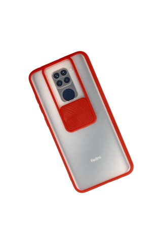 Note 9 Kılıf Palm Buzlu Kamera Sürgülü Silikon - Kırmızı