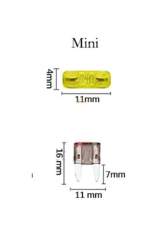 Mini Bıçak Sigorta 100 Adet Karışık 5a 7,5a 10a 15a 20a 25a 30a
