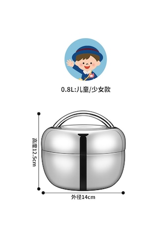 Moveevo 304 Çelik 800ml Termoslu Yemek Kutusu - Öğrenci Çocuk İçin Elma Şeklinde Kapaklı Günlük Bento Kutu Çok Renkli