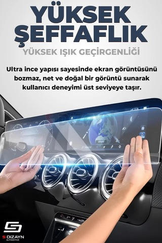 S-dizayn Ford Mustang Mach-e 9h Nano Gösterge Ekran Koruyucu Parlak 2023-2025 A+ Kalite