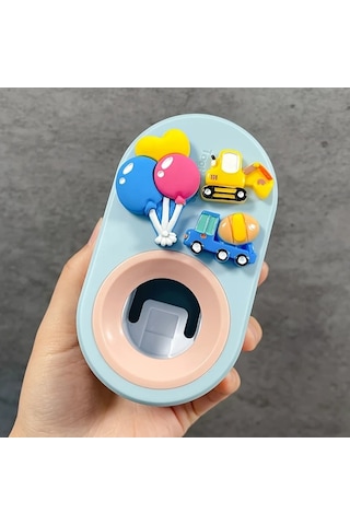 Elmpaly Kolay Kurulumlu 3d Araba Tasarımı Duvar Tipi Diş Macunu Sıkacağı - Delme Yok, Çıkarılabilir Ve Yıkanabilir, Yapışkanlı - Mavi Ve Pembe Seçenekleri 1