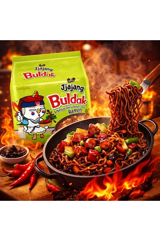 Buldak Jjajang Ramen Orjinal Kore Noodle Helal 140gr 5 Adet