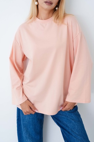 Herkesemoda Kadın Tesettüre Uygun Geniş Kollu Body Somon