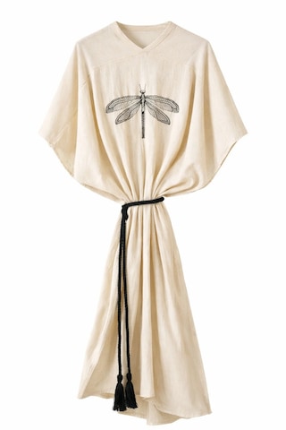 Vintero %100 Pamuk Natural Kimono Sabahlık Bej