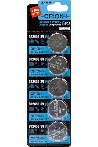 Orion CR2450 3V Lityum Pil 5'li