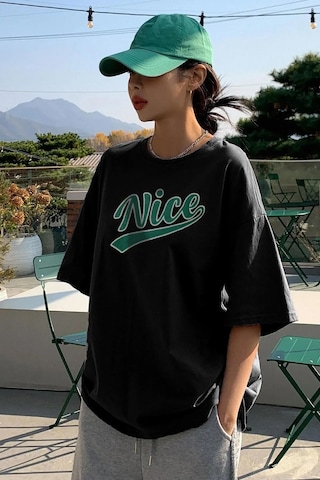 Uyguntarz Unisex Nice Tasarım Tshirt Siyah2