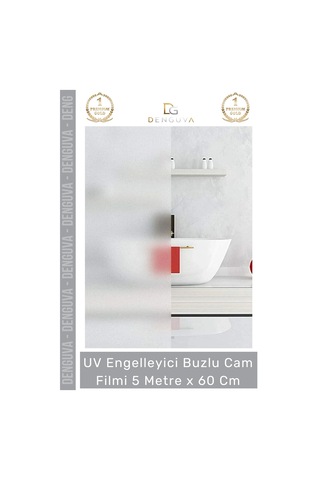 Camfilmi Buzlu Uv Engelleyici Güneş Korumalı Gizlilik Sağlayan Dekoratif Cam Filmi 5 Metre X 60 Cm