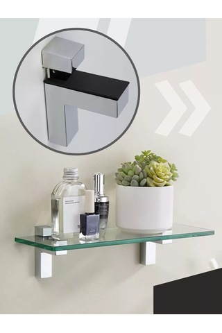 Centr Mebel'noj Furnitury Raf Ve Tutucu Krom Kaplı Braket 4 Adet 166030527 Krom