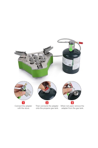 Suofeng Kamping Gaz Sobası İle Propane Deposu Bağlantı Adaptörü - Alüminyum Bakır Konstruksiyon -野营户外活动için Uygun Gri