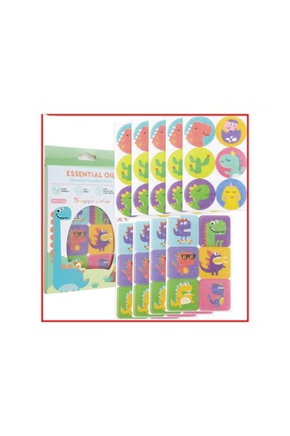 Padalink Çocuklar İçin Doğal Yağlı Kovucu Yama, 120 Adet Kartoon Dinozor Desenli, Uzun Süreli Koruma, Dinozor Paketiyle