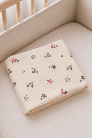Tek Kat %100 Pamuk Çok Amaçlı Yenidoğan Bebek Müslin Örtü & Battaniye 85x90 Cm 1 Adet Pembe