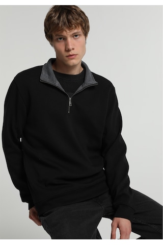 Colin's Colins Regular Fit Dik Yaka Düz Erkek Siyah Sweatshirt Cl1082805 Q1.v2 Blk