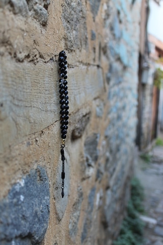 Akik Doğal Taş Tespih Siyah