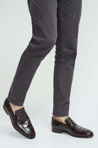 Tamer Tanca Erkek Hakiki Deri Kahverengi Makosen Ayakkabı 183 26201 Erk Ayk Y23 Kahve Kroko Kahverengi