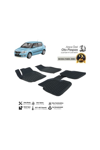 3d Paspas Siyah Skoda Fabıa 2008+