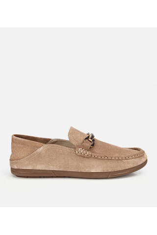 Hotiç Erkek Süet Deri Bej Toka Detaylı Comfort Loafer