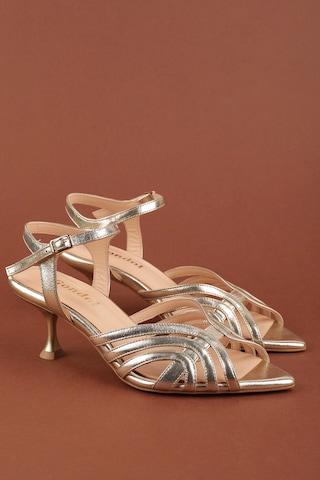Gondol Kadın Hakiki Deri İnce Stiletto Topuklu Ayakkabı Brgl.6159 Gold
